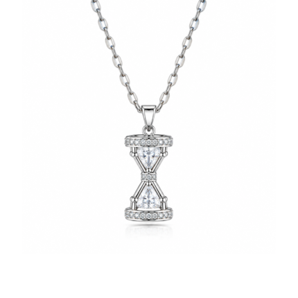 Elegant Timeless Hourglass Synthetic Zirconia Necklace
