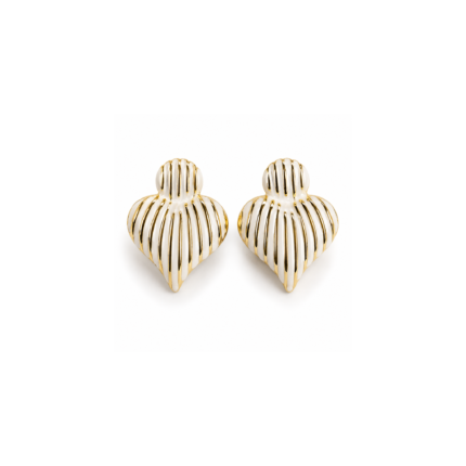 Ribbed Heart Earrings